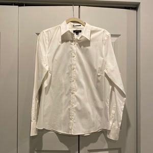 Lands End White Button Down Shirt